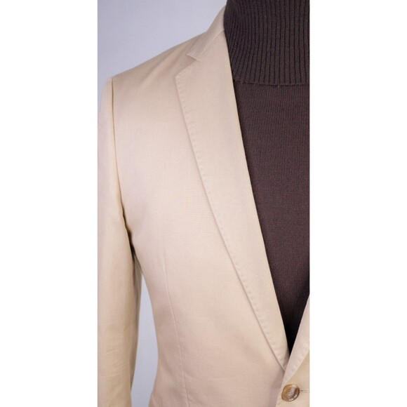 J Crew Blazer Tan Khaki Ludlow Suit Jacket Woven Italy Mens 38S Wool Sport Coat - Picture 5 of 14